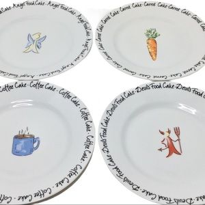 10 Strawberry Street Gourmet Dessert Plates 4 Pc